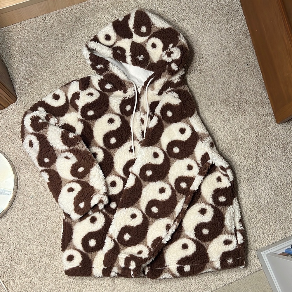 PacSun fluffy yin-yang zip up